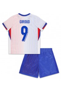 Frankrijk Olivier Giroud #9 Babytruitje Uit tenue Kind EK 2024 Korte Mouw (+ Korte broeken)